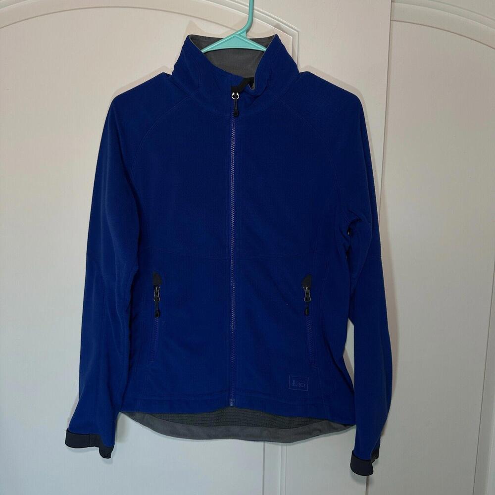 REI Women's Fleece Zip-Up Lightweight Blue Waffle Melly‎ Jacket Size XS